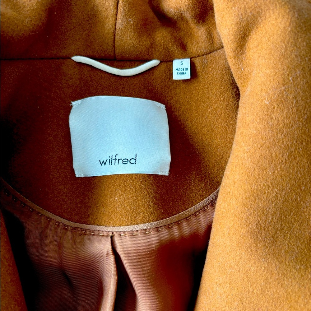 Wilfred camel coat mid length size small